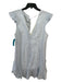 Karina Grimaldi Size L Blue & White Linen Striped V Neck & Back Tie Back Dress Blue & White / L