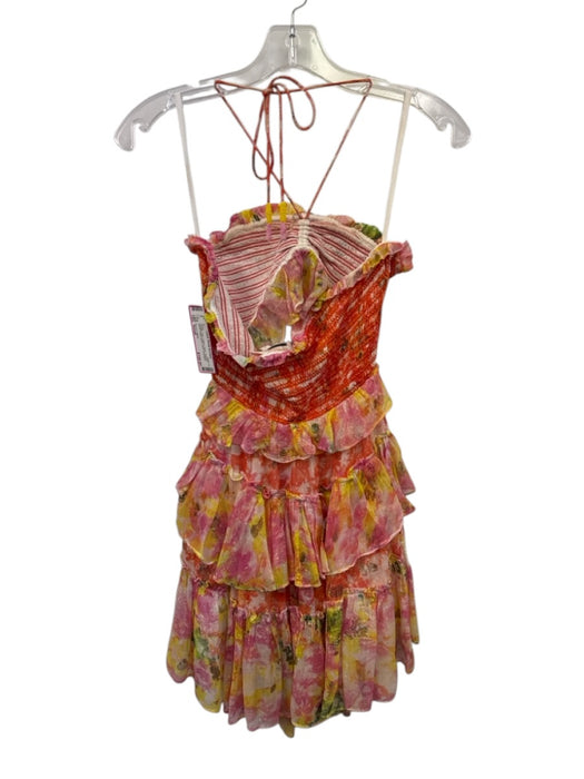 Rococo Sand Size Small Orange, Pink, Yellow, White Viscose Blend Floral Dress Orange, Pink, Yellow, White / Small