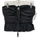 Ulla Johnson Size 6 Black Cotton Halter Tie Neck Pleated Gathered Cropped Top Black / 6