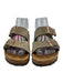 Birkenstock Shoe Size 38 Gray & Brown Leather Suede open toe Slide Sandals Gray & Brown / 38