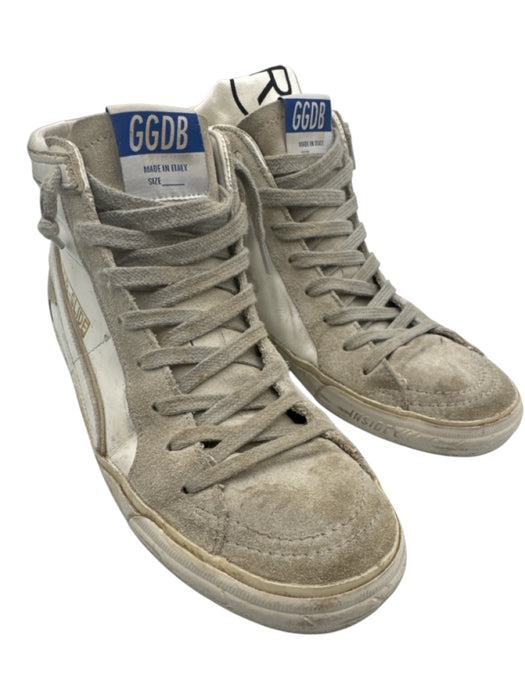 Golden Goose Shoe Size 38 White & Gray Leather Upper Lace Up Star Sneakers White & Gray / 38