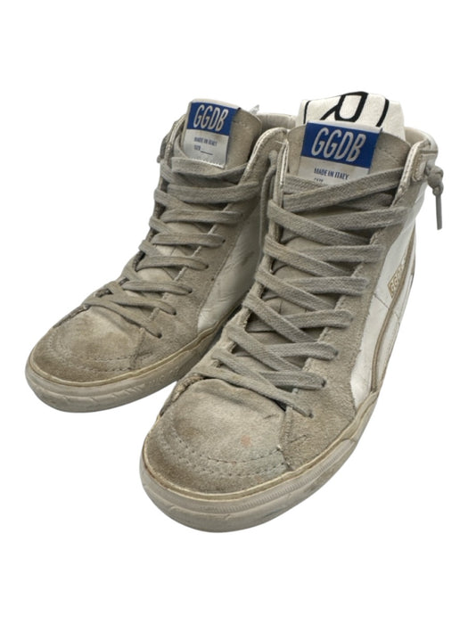 Golden Goose Shoe Size 38 White & Gray Leather Upper Lace Up Star Sneakers White & Gray / 38
