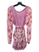 For Love Bell Size M Pink & Multi Polyester Blend Floral V Neck Tiered Dress Pink & Multi / M