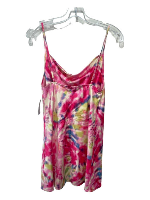 Flynn Skye Size S Pink & Green Polyester Blend Spaghetti Strap Tie Dye Dress Pink & Green / S