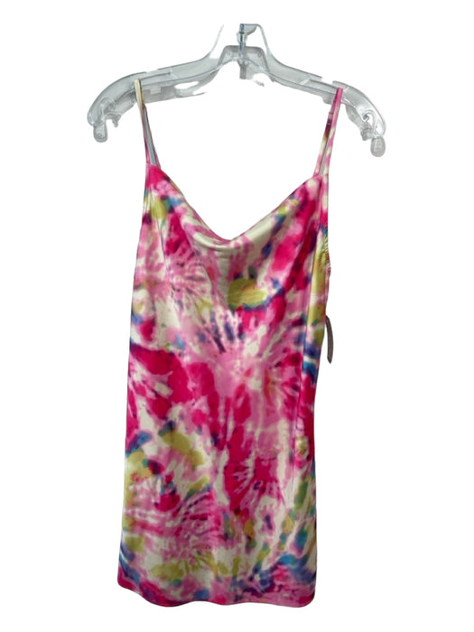 Flynn Skye Size S Pink & Green Polyester Blend Spaghetti Strap Tie Dye Dress Pink & Green / S