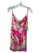 Flynn Skye Size S Pink & Green Polyester Blend Spaghetti Strap Tie Dye Dress Pink & Green / S