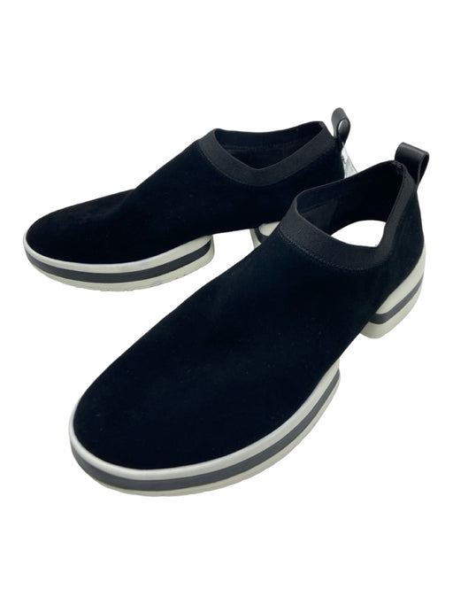 Stuart Weitzman Shoe Size 41 Black & White Suede round toe Slip On Sneakers Black & White / 41