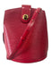 Louis Vuitton Red & Gold Leather Bucket Shoulder Gold Hardware Clasp closure Bag Red & Gold / S