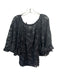 Antonio Melani Size L Black Polyester Blend Off Shoulder 3/4 Sleeve Textured Top Black / L