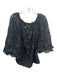 Antonio Melani Size L Black Polyester Blend Off Shoulder 3/4 Sleeve Textured Top Black / L