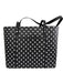 Karl Lagerfeld Black & White Leather Saffiano Polka Dot Tote Bag Black & White