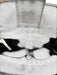 Karl Lagerfeld Black & White Leather Saffiano Polka Dot Tote Bag Black & White