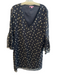 Lilly Pulitzer Size 12 Black Silk Blend 3/4 Sleeve Gold Accent Pattern Dress Black / 12