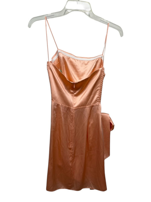 Amanda Uprichard Size Small Light Orange Silk Strapless Smocked Back Satin Dress Light Orange / Small