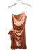 Amanda Uprichard Size Small Light Orange Silk Strapless Smocked Back Satin Dress Light Orange / Small