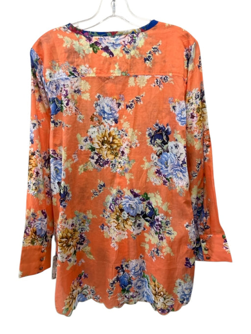 Aratta Silent Journey Size Medium Orange, Blue, Black Rayon Blend Floral Top Orange, Blue, Black / Medium