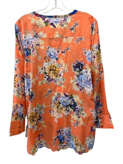 Aratta Silent Journey Size Medium Orange, Blue, Black Rayon Blend Floral Top Orange, Blue, Black / Medium
