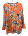 Aratta Silent Journey Size Medium Orange, Blue, Black Rayon Blend Floral Top Orange, Blue, Black / Medium