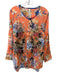 Aratta Silent Journey Size Medium Orange, Blue, Black Rayon Blend Floral Top Orange, Blue, Black / Medium