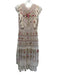 Aratta Silent Journey Size XS Cream, Red, Green Polyester Tiered Maxi Dress Cream, Red, Green / XS