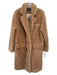 J Crew Size M Beige Polyester Fuzzy Button Front Trench Pockets Jacket Beige / M