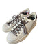 P448 Shoe Size est 9 Grey & Purple Leather Lace Up Metallic Detail Sneaker Shoes Grey & Purple / est 9