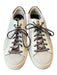 P448 Shoe Size est 9 Grey & Purple Leather Lace Up Metallic Detail Sneaker Shoes Grey & Purple / est 9