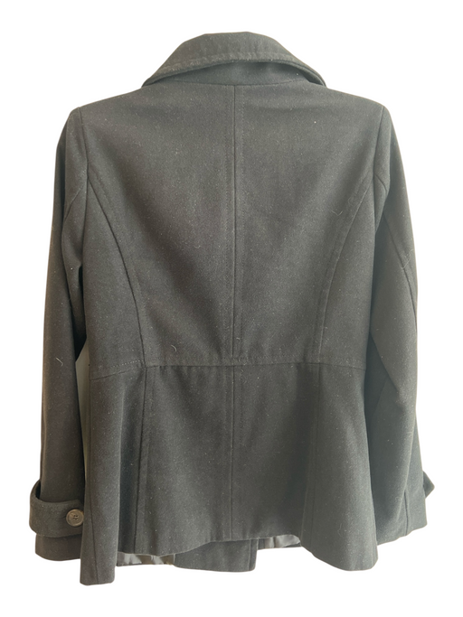 Zadig & Voltaire Size S Black Cotton Double Button Collar Pockets Peacoat Coat Black / S
