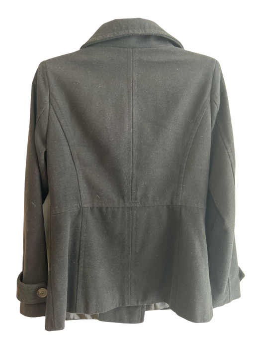 Zadig & Voltaire Size S Black Cotton Double Button Collar Pockets Peacoat Coat Black / S