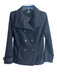 Zadig & Voltaire Size S Black Cotton Double Button Collar Pockets Peacoat Coat Black / S