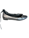 Born Shoe Size 9 Silver Leather Round Pointed Toe Slip On Flat Ankle tie Shoes Silver / 9