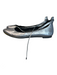 Born Shoe Size 9 Silver Leather Round Pointed Toe Slip On Flat Ankle tie Shoes Silver / 9