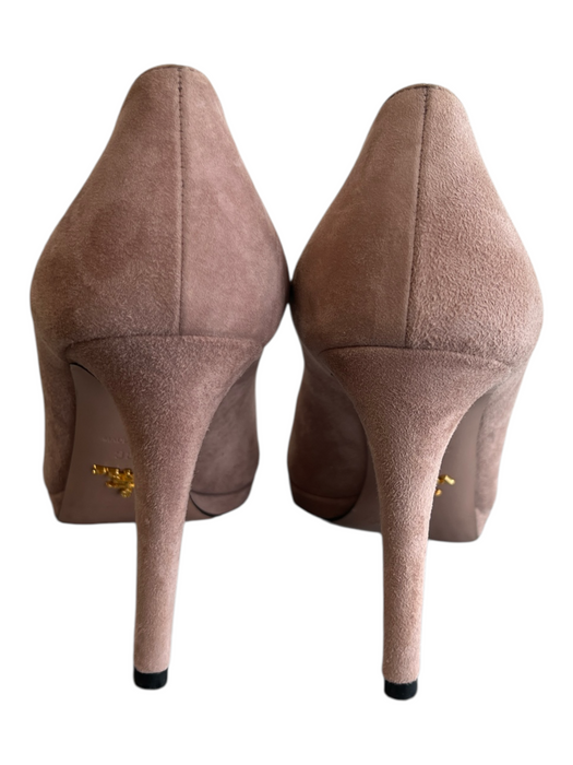 Prada Shoe Size 38.5 Blush Suede Stiletto Round Toe Platform Pump Shoes Blush / 38.5