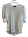 Mink Pink Size Medium White Crew Neck Half Puff Sleeve Textured Top White / Medium