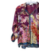 Johnny Was Size XS Purple & Multi Silk V Neck Button Down Long Sleeve Floral Top Purple & Multi / XS