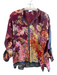 Johnny Was Size XS Purple & Multi Silk V Neck Button Down Long Sleeve Floral Top Purple & Multi / XS