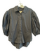 Citizens of Humanity Size Sm & Med Black Cotton Collared Half Balloon Sleeve Top Black / Sm & Med