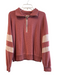 Faherty Size Medium Pink & Ivory Cotton Blend Long Sleeve Half Zip Pull Over Top Pink & Ivory / Medium