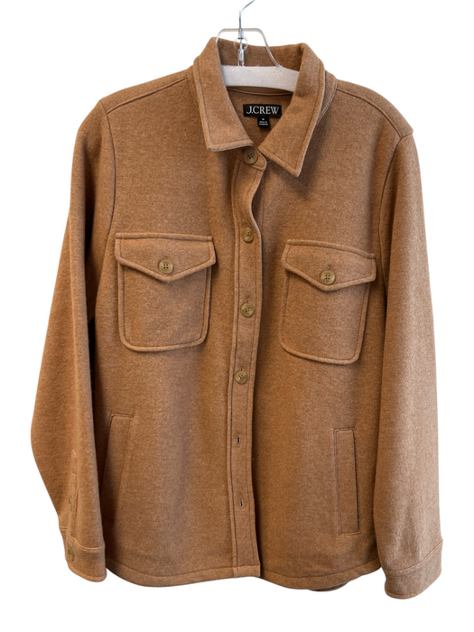 J Crew Size Medium Copper Wool Blend Front Button Collared Pockets Jacket Copper / Medium