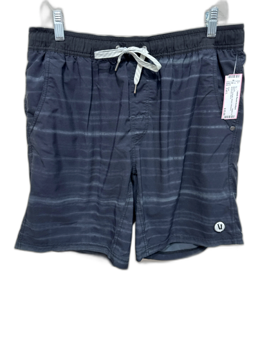 Vuori Size Est L Black Synthetic Striped Athleisure Men's Shorts Black / Est L