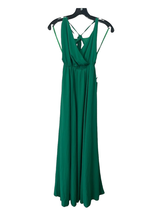 Lulu's Size Medium Green Polyester Spaghetti Strap Open Back Maxi Dress Green / Medium