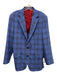 Q Clothier Size 40 Blue & Multi Wool Blend Plaid Blazer 2 Button Men's Jacket Blue & Multi / 40