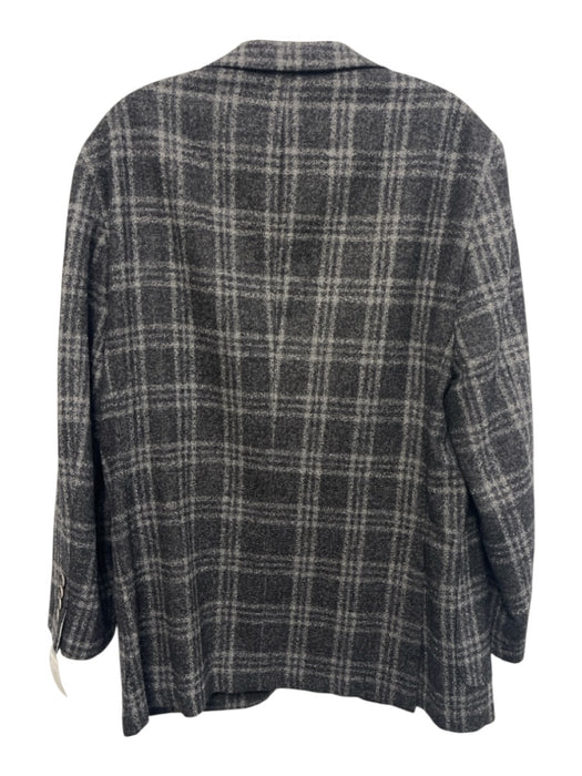 H. Stockton Gray Wool Plaid Blazer 2 Button Men's Jacket Gray