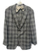 H. Stockton Gray Wool Plaid Blazer 2 Button Men's Jacket Gray