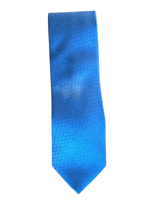 Hermes Blue Silk All Over Print Men's Tie Blue