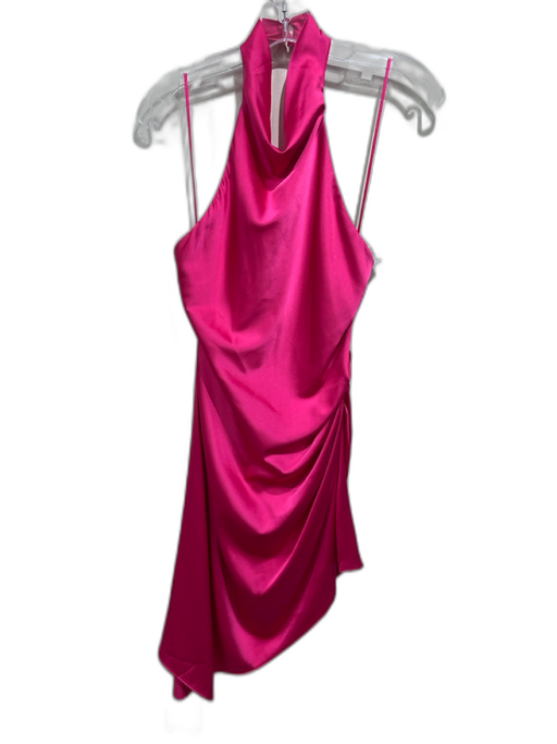 DO+BE Size S Hot pink Polyester Blend Halter Back Zip Gathered Side Dress Hot pink / S