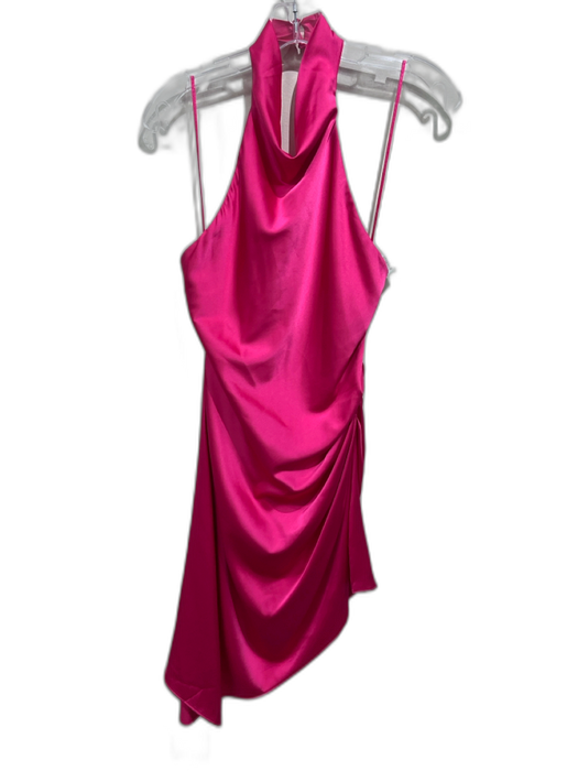 DO+BE Size S Hot pink Polyester Blend Halter Back Zip Gathered Side Dress Hot pink / S