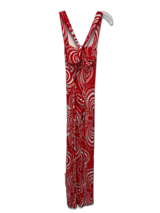 Free People Size Est S Red & White Polyester Blend Abstract Print Dress Red & White / Est S