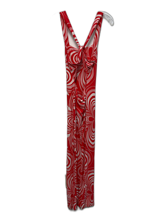 Free People Size Est S Red & White Polyester Blend Abstract Print Dress Red & White / Est S