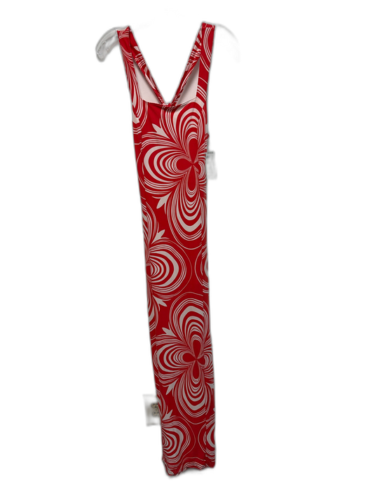 Free People Size Est S Red & White Polyester Blend Abstract Print Dress Red & White / Est S